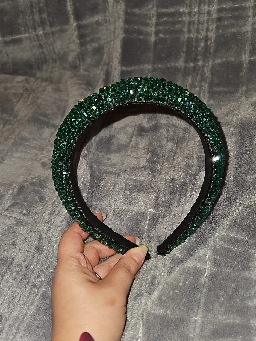 Piper K Green Embellished Jeweled Headband - Picture 1 of 8